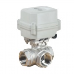 A150-T25-S3-B 3 way 1 inch DN25 stainless steel motorized ball valve with manual override
