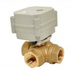 3 way RoHS DN15 horizontal brass electric control motorized valve